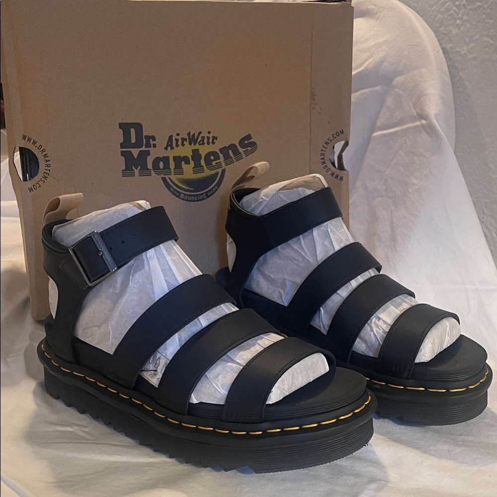 Dr. Martens Vegan Black V Blaire Strap Sandals